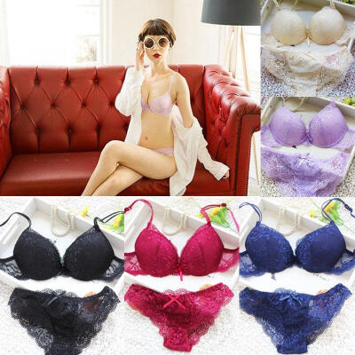 

Women Lace Tassel Floral Underwear Suit Push Up Bra Sets Lingerie Bras & Panties 2pcs