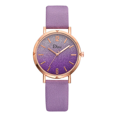 

Womens watch dial flash powder watch pu strap ladies quartz watch