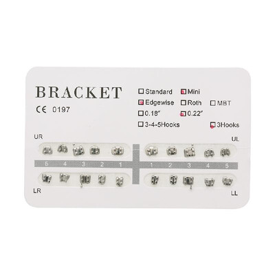 

1 Set Orthodontic Mini Metal Bracket Braces Set With Hooks Straight Wire Stand Tool Dental Materials
