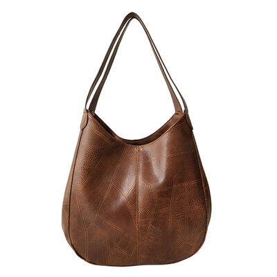 

Retro Women Solid Color Faux Leather Zipper Handbag Messenger Shoulder Tote Bag