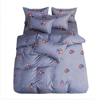 

4pcs Bedding Set Simple Printing Quilt Duvet Cover Bed Sheet Pillowcase
