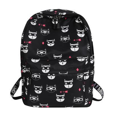 

Cartoon Print Women Canvas Backpacks Students Travel School Shoulder Bags