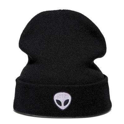 

Alien Embroidery Winter Warm Hats Knitting Wool Hip Hop Beanie Cap For Unisex Women Men