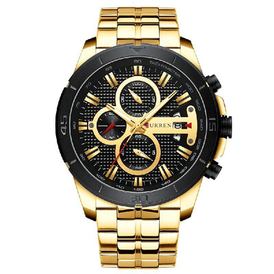 

CURREN 8337 Man Quartz Watch Waterproof Outdoor Minute Hour Chronograph Calendar Dial Alloy Band Male Wristwatch