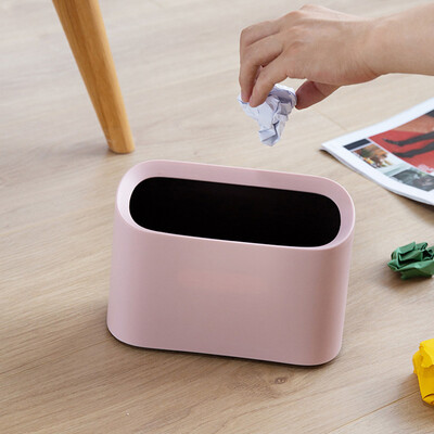 

Toponeto Modern Oval Shatter-Resistant Plastic Small Trash Can Wastebasket