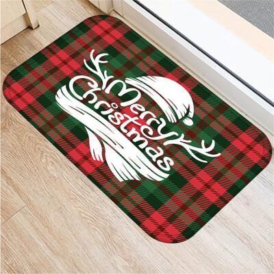 

Gobestart Christmas Print Doormat Xmas Kitchen Bathroom Anti-Slip Floor Mat Carpet Foot Pad Rug