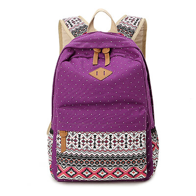 

Marsoul ethnic wind canvas shoulder bag ladies casual backpack fashion travel bag student bag waterproof canvas bag large capacity