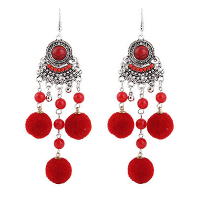 

Creative Women Personalized Creative Jewelry Pompon Multicolor Earrings New Accessories