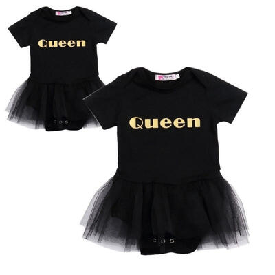 

Newborn Baby Girls Queen Bodysuit Tutu Skirt Romper Jumpsuit Playsuit Clothes 0-24M