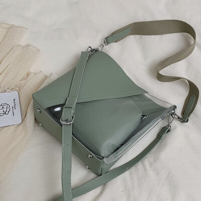 

Female 2019 summer new wave Korean version of transparent Candy-colored jelly beach bag shoulder Messenger bag mother bag