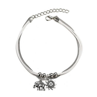 

Women Sun Elephant Pendant Multilayer Chain Anklet Beach Ankle Bracelet Jewelry
