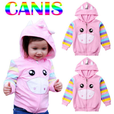 

Toddler Kids Girl Spring Summer Unicorn Hooded Tops Hoodie Jacket Coat Outerwear