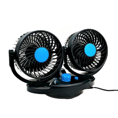

Double-head Car Fan Air Conditioning for Car 360 Degree Rotatable Auto Air Cooler Blue&12V