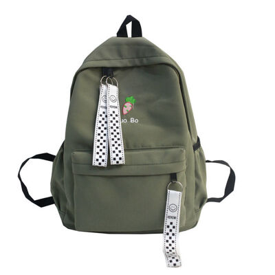 

Simple pure color girl backpack men&women high-capacity school style Joker student bag campus backpack tide