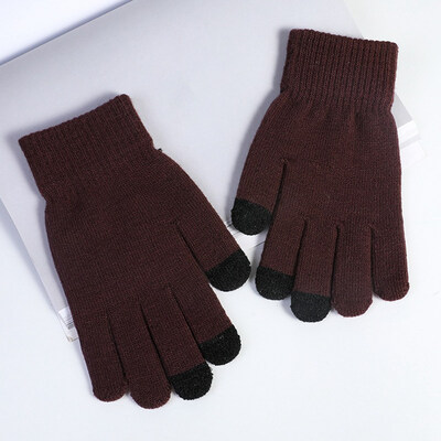 

2019 Winter Gloves Women Men Unisex Knitted Warm Mittens Call Talking &Touch Screen Glove Mittens