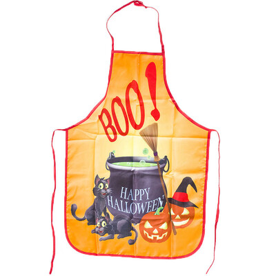 

Halloween Theme Witch Pumpkin Skull Pattern Kitchen Apron High-quality Durable Waterproof Apron Household Festival Decor Apron