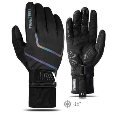 

1 Pair Men Women CoolChange Outdoor Winter Cycling Waterproof Full Finger Gloves