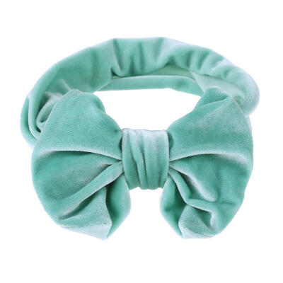 

Cute Pleuche Baby Headband Solid Color Headwear Bowknot Performance Hairpin