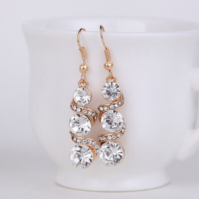 

Earrings Party Crystal Gold Accessories Long Trend Jewelry Women Ladies Gifts Newest Earring Zircon Diamond Fashion Trendy