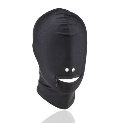 

FUNNYBUNNY Black Breathable Face Cover Spandex Zentai Costume Hood Mask Scary Mask Halloween Mask Adults Full Face