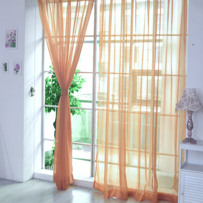 

JPGIF 1 PCS Pure Color Tulle Door Window Curtain Drape Panel Sheer Scarf Valances