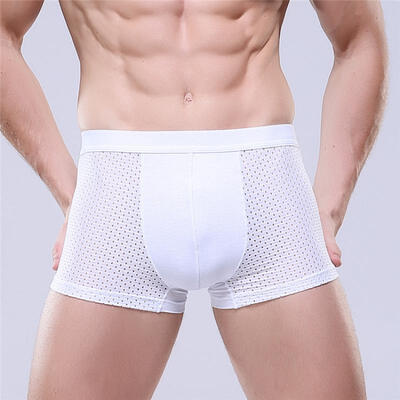 

Mens Ice Silk Boxer Briefs Breathable Openwork Boxers With Pouch