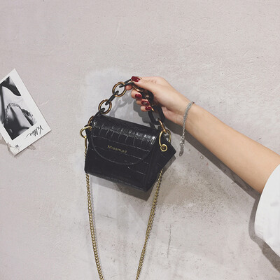 

Ins texture French mini chain womens bag 2019 new Korean version of Joker casual slung bag