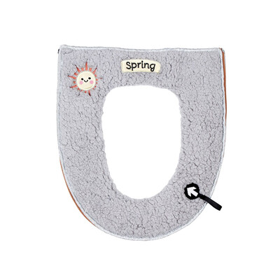 

〖Follure〗Household Winter Plush Toilet Seat Pad Toilet Seat Zipper With Handle