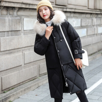 

Toponeto Women Fashion Outerwear Long Cotton-padded Jacket Pocket Hooded Coats