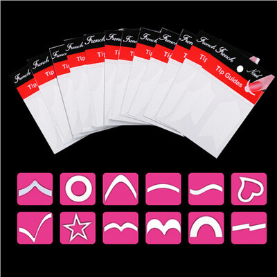 

〖Follure〗24PcsSet Transfer Stickers 3D Design Nail Art Manicure French Tip Guide Decal