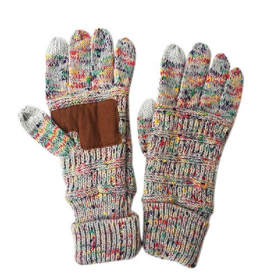 

Winter Warm Soft Knitted Fullfinger CC Gloves Anti-Slip Touch Screen Smart Cellphone Finger Tips Mittens Thermal Glove