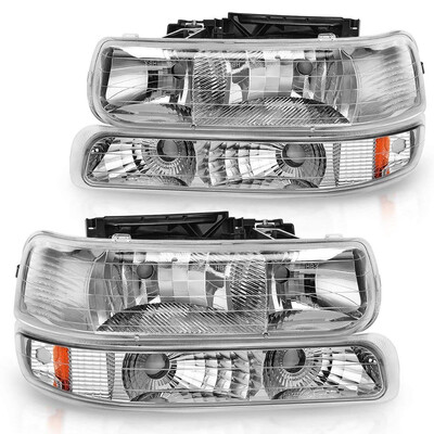 

Clear For 99-02 Silverado 00-06 Tahoe Suburban Headlights Amber Reflector Bumper