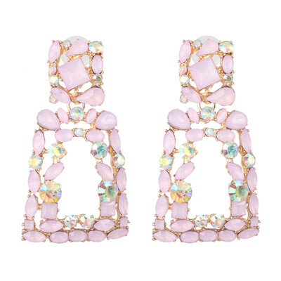 

2019 new Fashion za Brand crystal geometirc Drop Earring For Women Party Gifts ethnic Statement rhinestone Earrings Jewelry