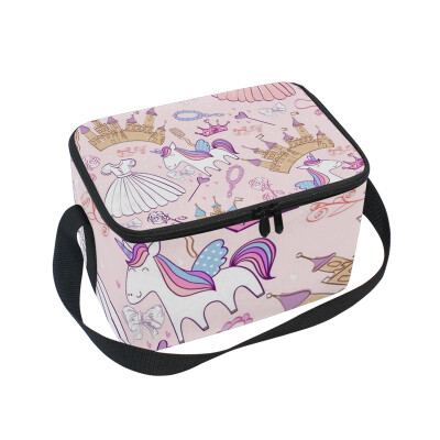 

ALAZA Lunch Box Insulated Lunch Bag Large Cooler Tote Bag Castle Unicorn for Men Women Girls Boys