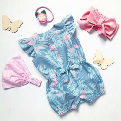 

Fashion Sweet Kids Baby Girls Flamingos Romper Bodysuit Jumpsuit Clothes Outfits