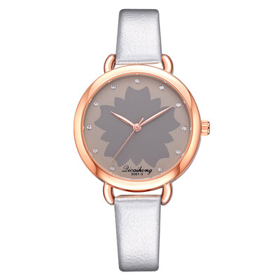 

Trendy printed quartz watch casual simple rhinestone scale time ladies watch