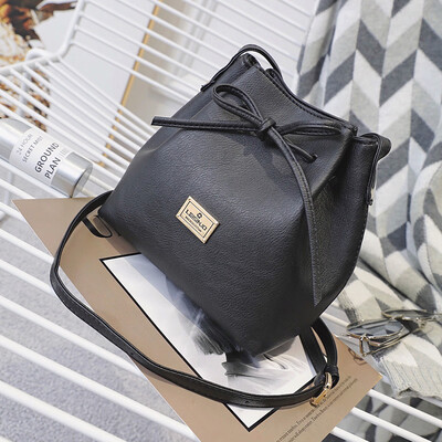 

New Fashion Women Bags Bow Drawstring Bucket Bags Small Cross-body Bag Trend Brief Shoulder Bag For Lady