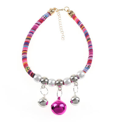

Adjustable Pet Dog Puppy Plating Bell Braided Collar Necktie Cat Necklace