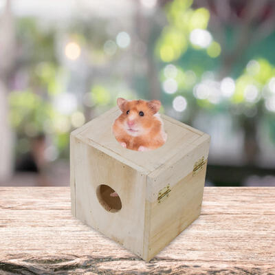 

Greensen Wooden Pet House DIY Small Animal Hamster Chinchilla Clamshell Shelter Home