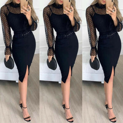

Women Bandage Bodycon Casual Sleeve Evening Party Cocktail Club Mini Dress