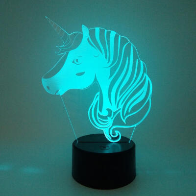 

3D Creative Luminaria Unicorn LED Table Lamp Lantern 7 Color Change Night Light Lamp Led Cartoon USB Lights