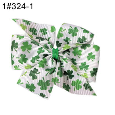 

12Pcs Lovely Saint Patricks Day Shamrock Girls Hair Clip Bow Hairpin Headwear