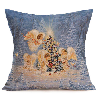 

〖Follure〗Merry Christmas Linen Pillow Cases Sofa Cushion Cover Home Decoration