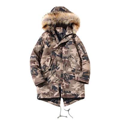 

Toponeto Men Camouflage Winter Long Sleeve Hooded Pocket Thicken Coat PulloverTop Blouse