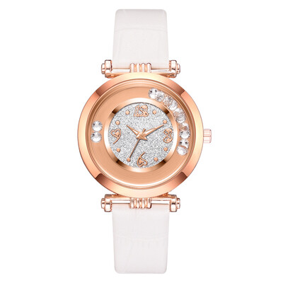 

Belt ladies watch 2019 new quicksand ball pu strap ladies watch quartz watch