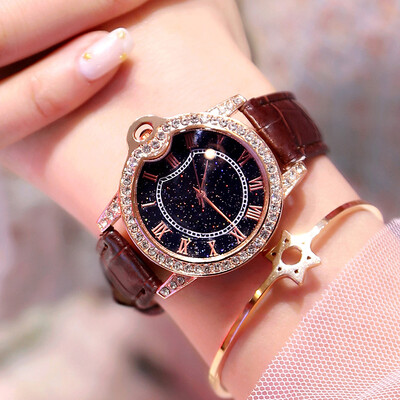 

buffet style fashionable womens water-proof watch Korean simple womens watch full-star water drill female students watch