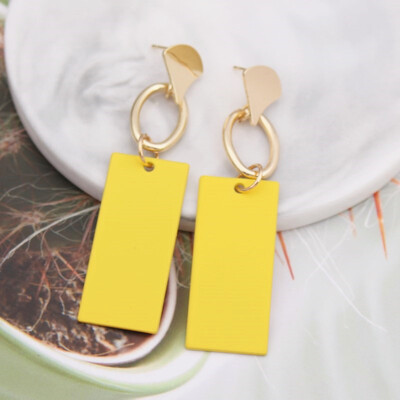 

EK748 New Design Handmade Geometric Sequin Pendant Drop Earrings for Women Long Exaggerated Earring Brincos Pendientes Gift