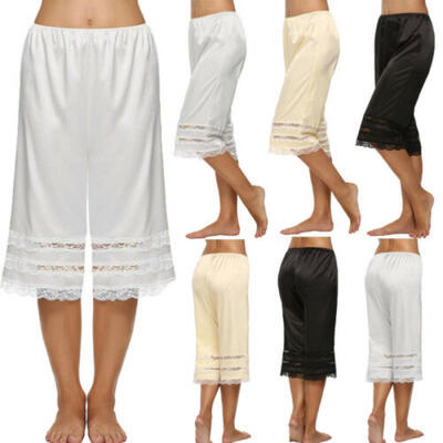 

US 27"-28"Short 19" Length Women Lace Mini Pettipants Slip Bloomer Size S M L XL