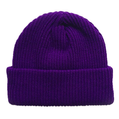 

10 Colors Solid Color Knitted Beanie Cap Winter Warm Brimless Skull Cap For Unisex Women Men
