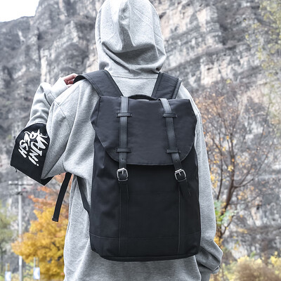 

Mens Simple Recreational Korean Version 100-Tap Canvas Student Backpack Fashionable Large-capacity Travel Backpack